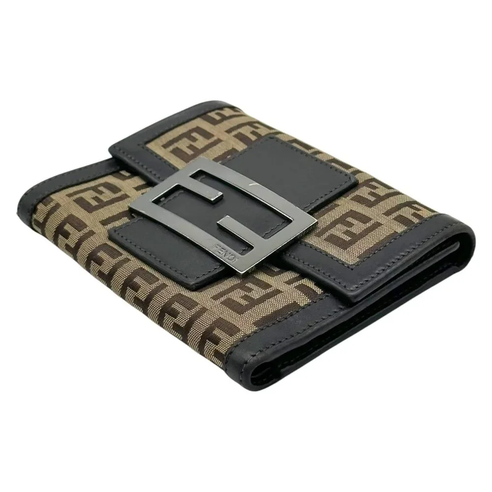 Fendi Brown Zucchino Monogram Tri-Fold Wallet - Picture 6 of 8